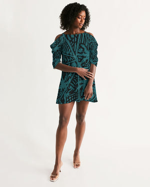Women's Palm Caye II Open Shoulder A-Line Dress FIND YOUR COAST  CO