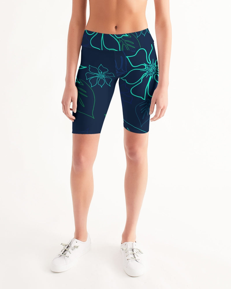 Women's Active Comfort Aloha Mid-Rise Bike Shorts FIND YOUR COAST  CO