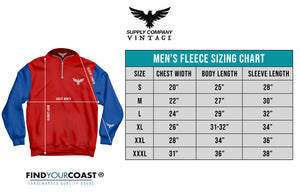 Men's FYC First Light Polar Fleece Black Long Sleeve 1/4 Zip Raglan FIND YOUR COAST  CO