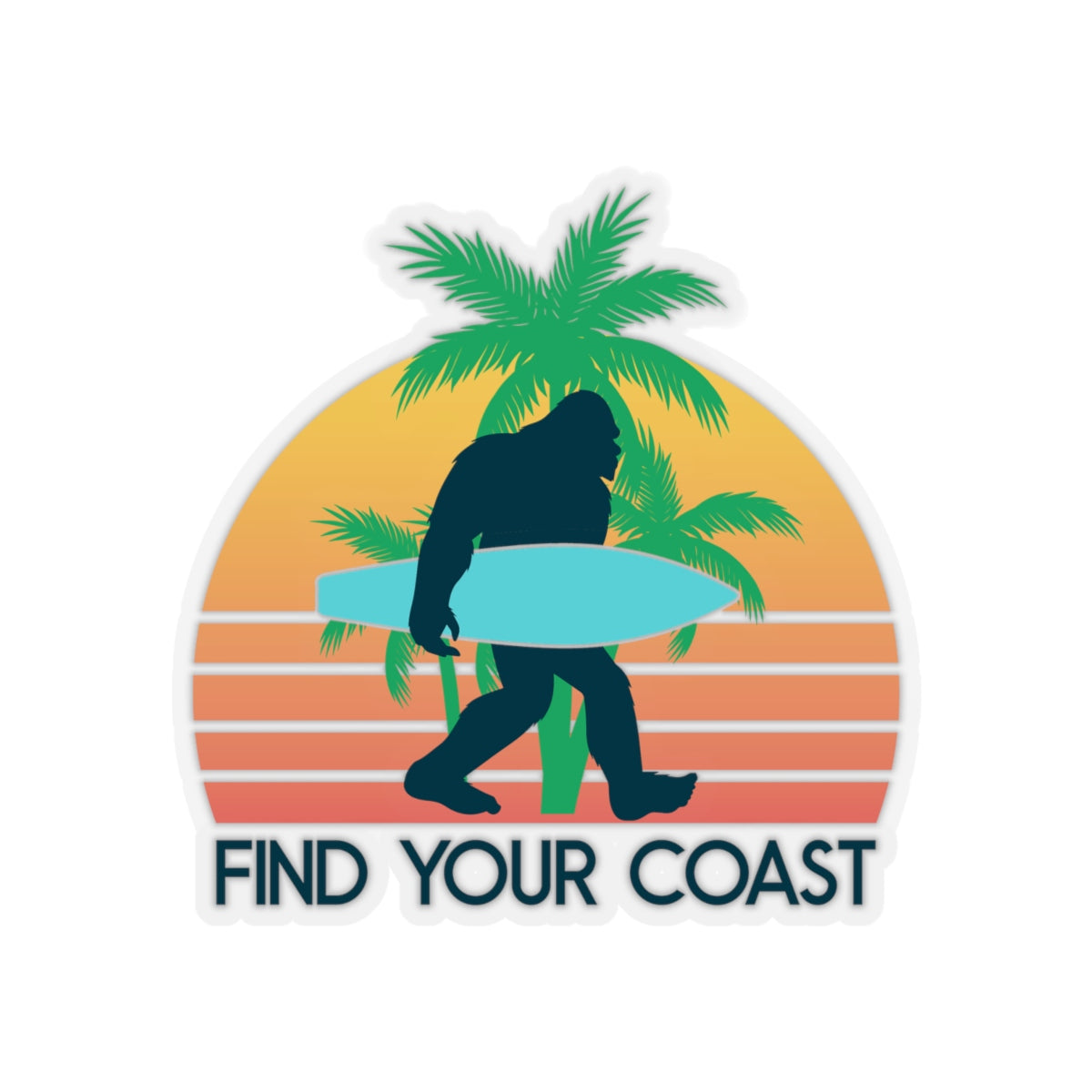 Find Your Coast Yeti Kiss-Cut Stickers FIND YOUR COAST  CO