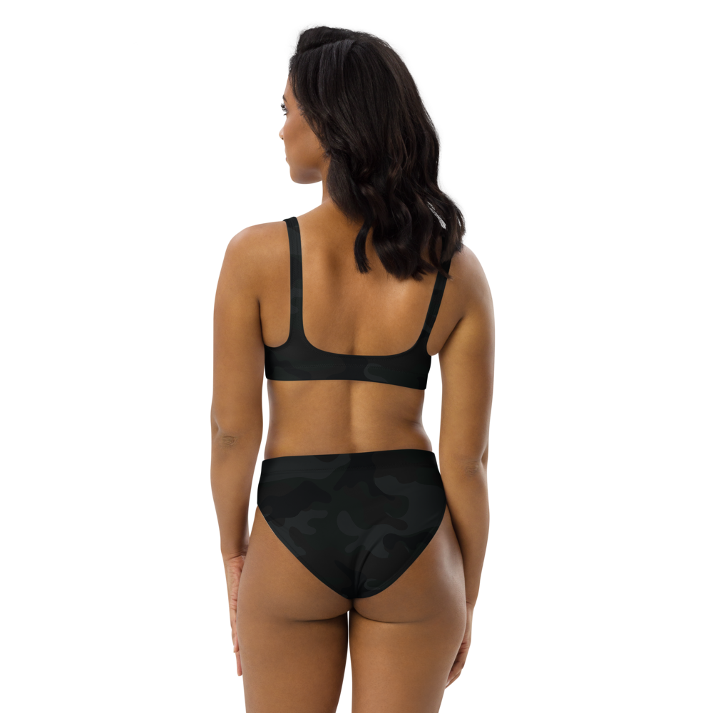 Women's Black Camo Recycled REPREVE High-Waisted Bikini Set FIND YOUR COAST  CO