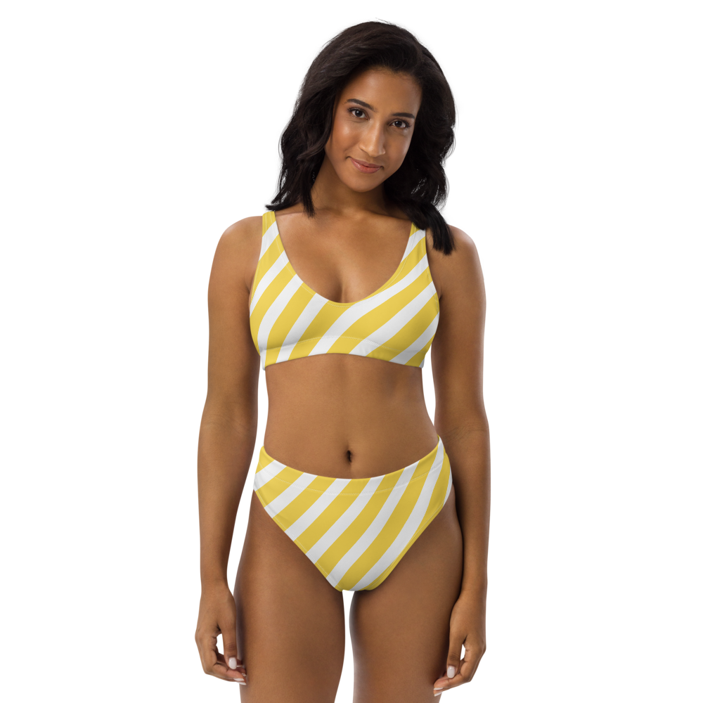 Women's Summer Stripe Recycled REPREVE High-Waisted Bikini FIND YOUR COAST  CO