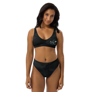 Women's Black Camo Recycled REPREVE High-Waisted Bikini Set FIND YOUR COAST  CO