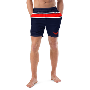Men's Classic Red Stripe Recycled Mid-Length UPF 50+ Beach Shorts FIND YOUR COAST  CO