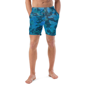Men's Ocean Camo Recycled Mid-Length UPF 50+ Swim Shorts FIND YOUR COAST  CO