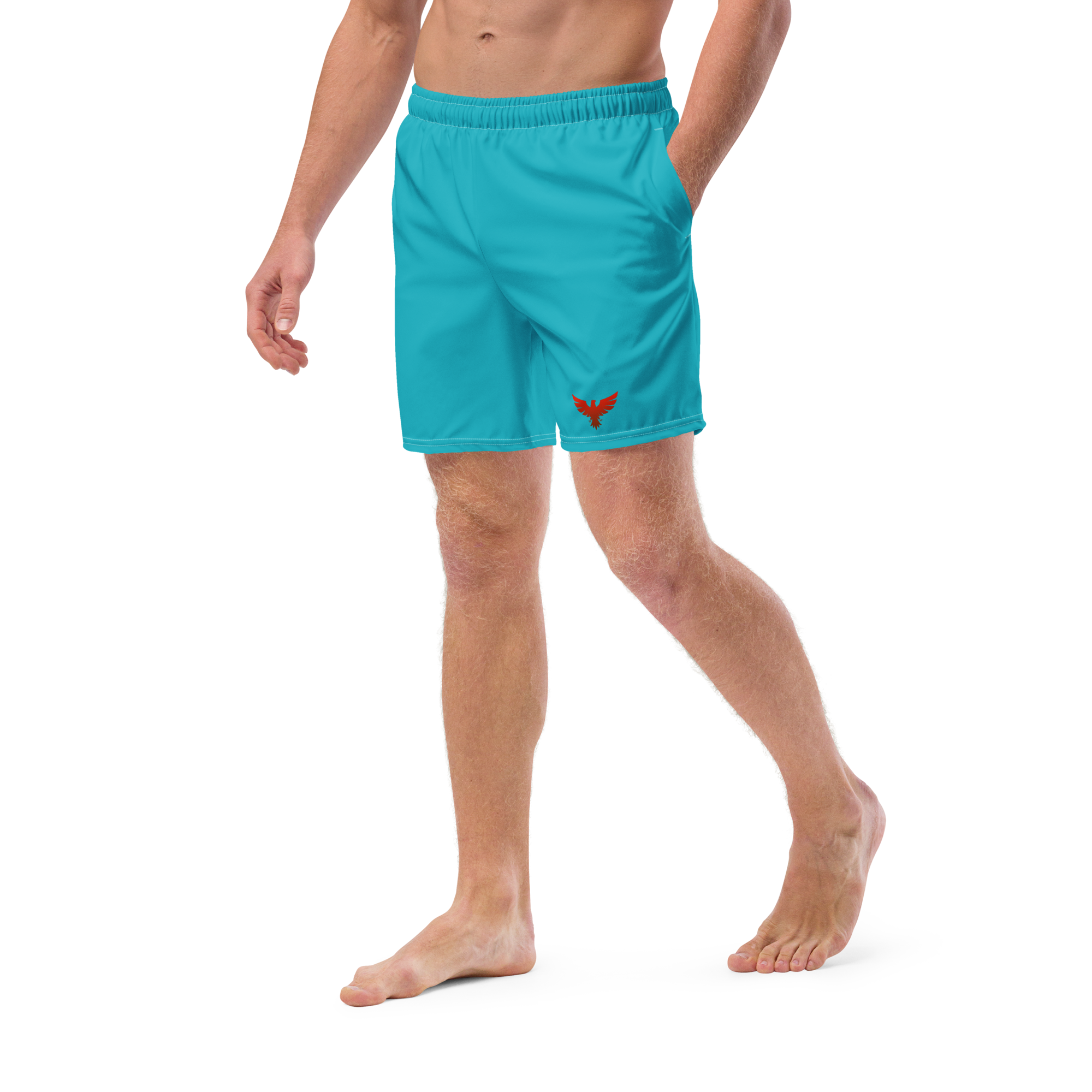 Men's Classic Teal Recycled Mid-Length UPF 50+ Swim Shorts FIND YOUR COAST  CO