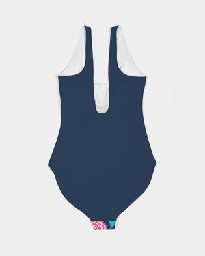 Women's Shore View Padded One-Piece Navy UPF 50 Swimsuit FIND YOUR COAST  CO