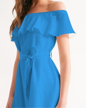Women's Blue Horizon Off-Shoulder Dress FIND YOUR COAST  CO