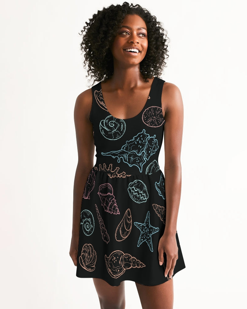 scoop neck skater dress Symmetrical Illusion Scoop Neck Skater Dress