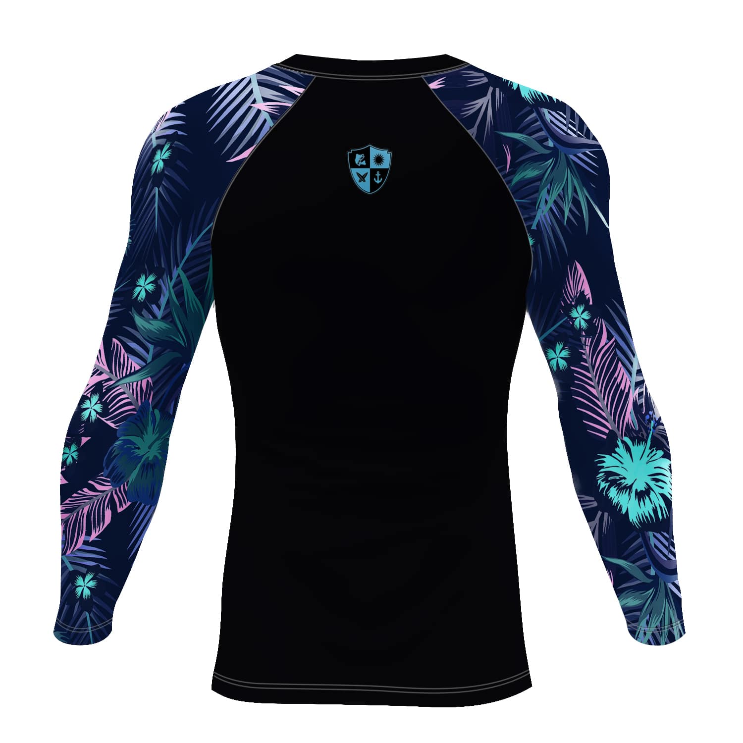 Men's Find Your Coast Floral Sleeve Sea Skinz Performance Rash Guard UPF 40+ FIND YOUR COAST  CO