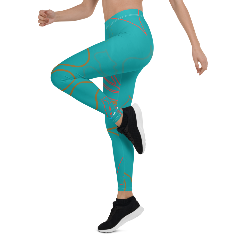 Women's All Day Comfort Aqua Aloha Full Length Leggings FIND YOUR COAST  CO