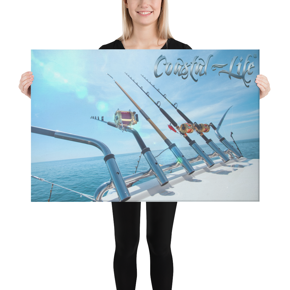 24" x 36" Coastal Life Fishing on Canvas Print FIND YOUR COAST  CO