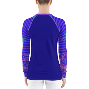 Women's Reels and Reefs Striped Sea Skinz Performance Rash Guard UPF 40+ FIND YOUR COAST  CO