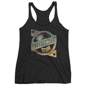 Women's Badge Triblend Tank Top FIND YOUR COAST  CO