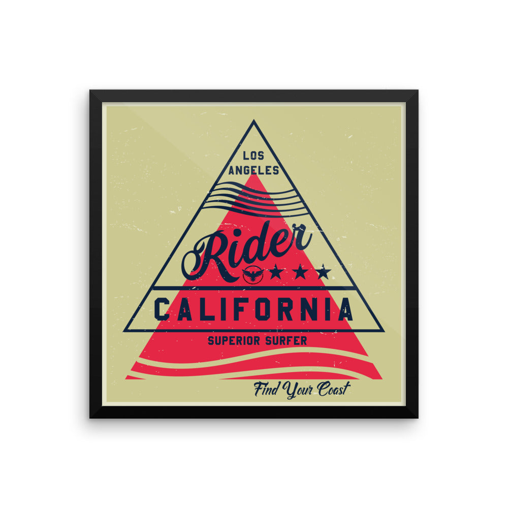 Rider Framed Art Print FIND YOUR COAST  CO