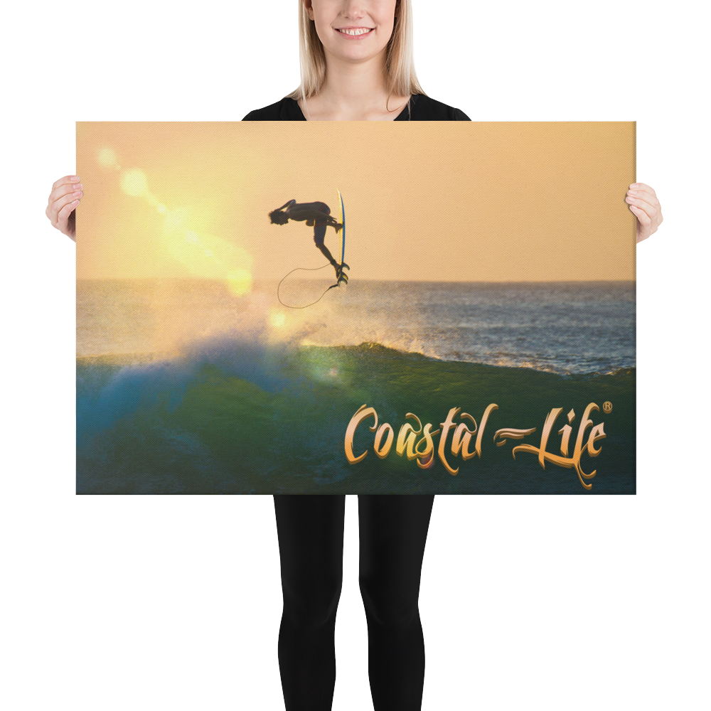 24" x 36" Coastal Life Surf on Canvas Print FIND YOUR COAST  CO