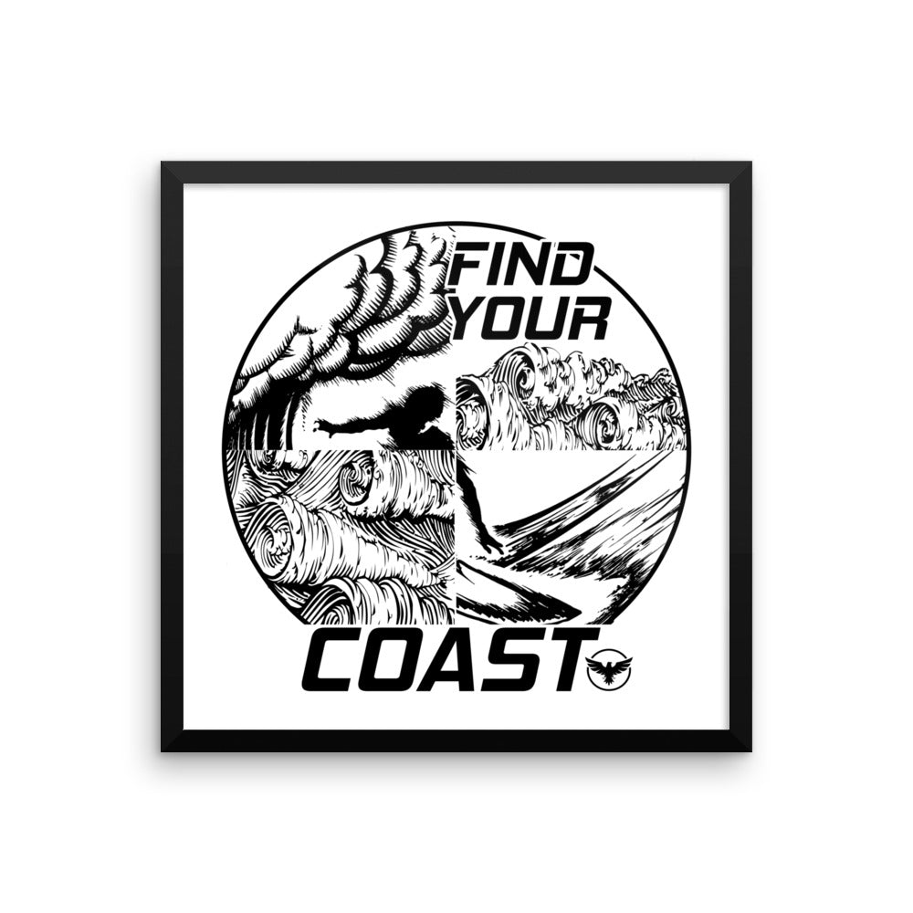 Hiptitude Framed Art Poster FIND YOUR COAST  CO