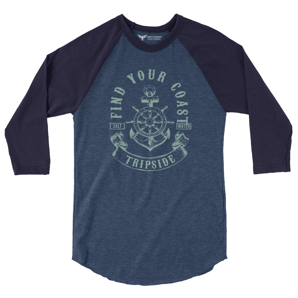 Men's FYC Salt Water Tripside 3/4 Sleeve Raglan Shirt FIND YOUR COAST  CO