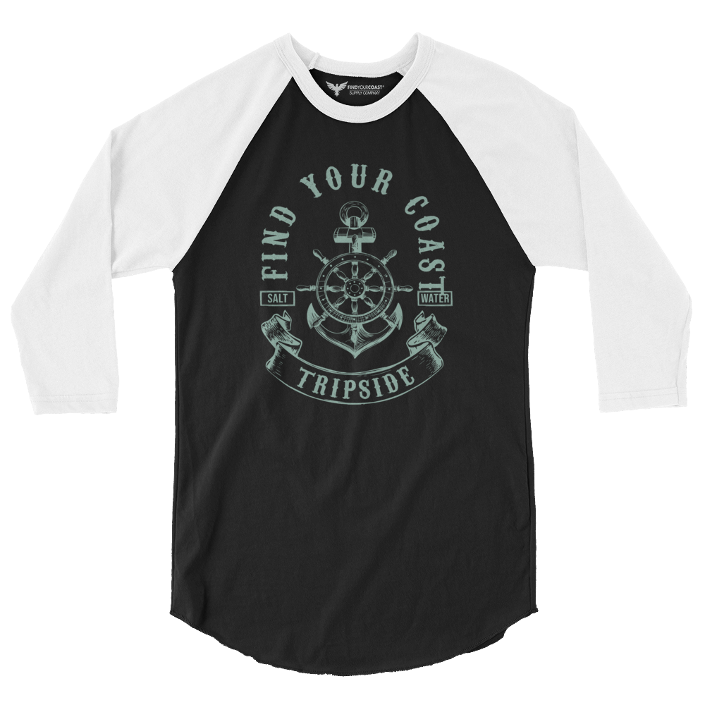 Men&#39;s FYC Salt Water Tripside 3/4 Sleeve Raglan Shirt FIND YOUR COAST  CO
