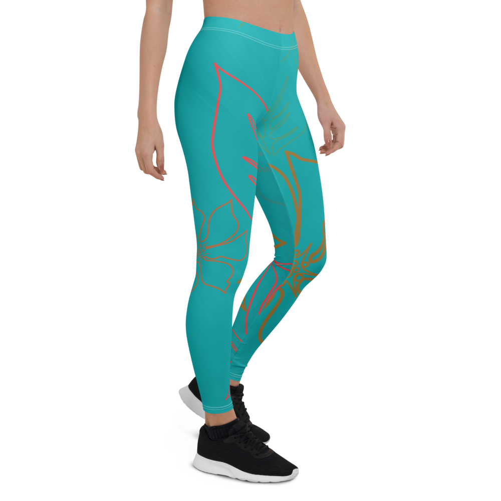 Women's All Day Comfort Aqua Aloha Full Length Leggings FIND YOUR COAST  CO
