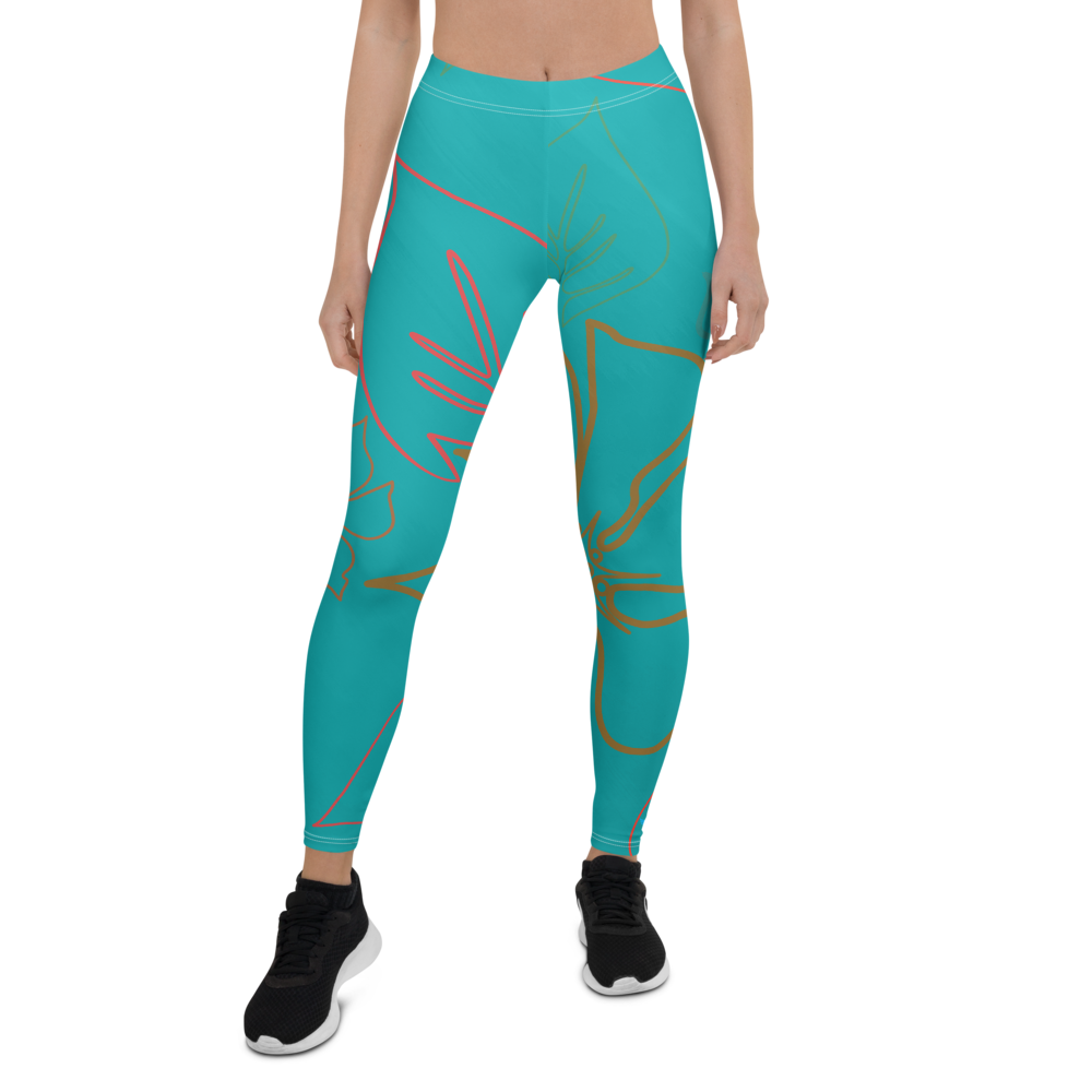 Women's All Day Comfort Aqua Aloha Full Length Leggings FIND YOUR COAST  CO