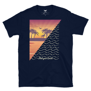 Ocean Sunset Cotton Short Sleeve Tee Shirt FIND YOUR COAST  CO
