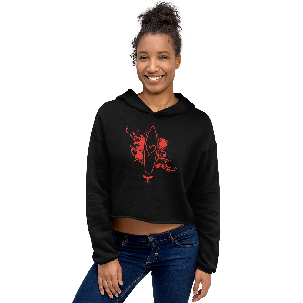 Women's First Love Cropped Cotton Fleece Hoodie FIND YOUR COAST  CO