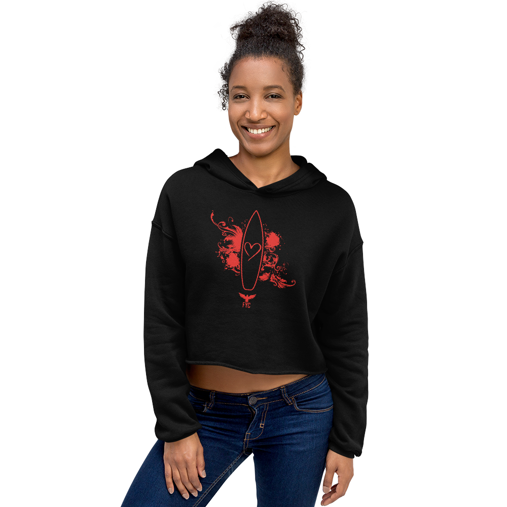 Find Your Coast Women s First Love Cropped Cotton Fleece Hoodie